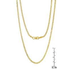 Steeltime Unisex 14K Gold Plated Cuban Flat Necklace