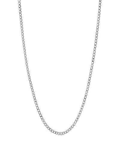 Steeltime Unisex Sterling Silver Cuban Superflat Necklace