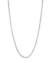 Steeltime Unisex Sterling Silver Cuban Superflat Necklace