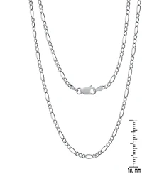 Steeltime Unisex Sterling Silver Figaro Hollow Necklace