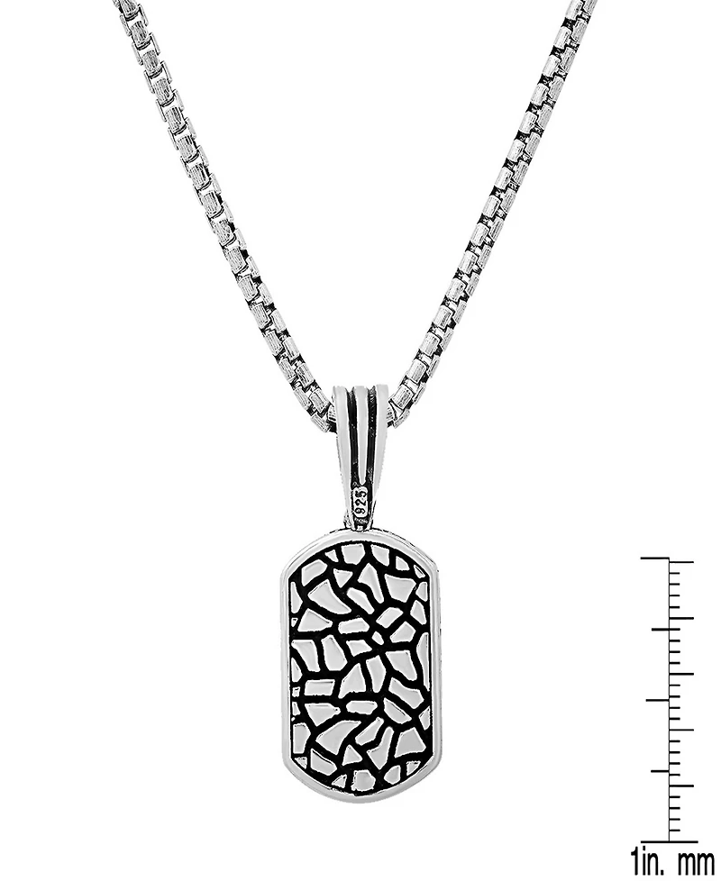 Steeltime Men's Dog Tag Brick Pendant Necklace