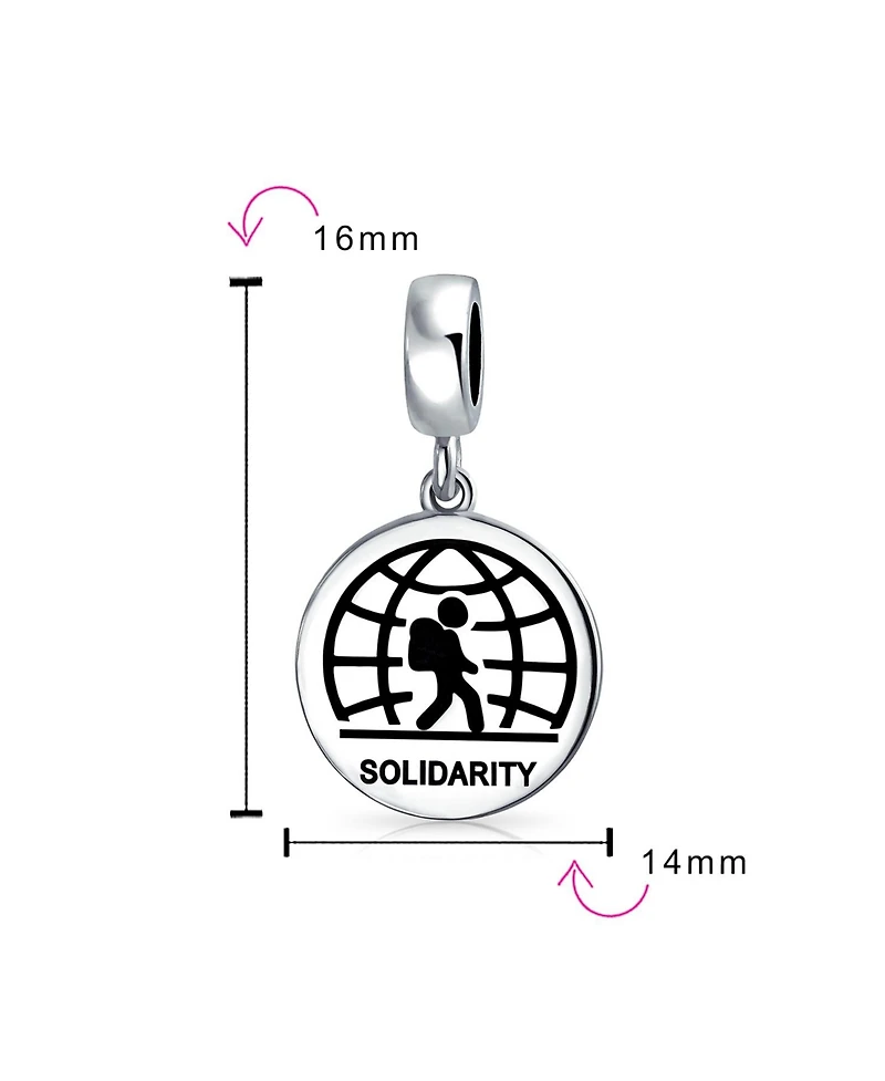 Bling Jewelry Symbol of Solidarity Dangle Charm Bead Sterling Silver for Immigrant Support