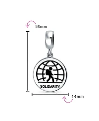 Bling Jewelry Symbol of Solidarity Dangle Charm Bead Sterling Silver for Immigrant Support