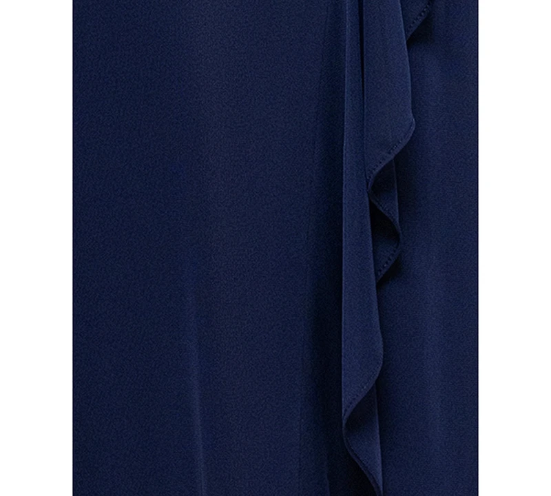 Xscape Women's Boat-Neck Long Sheath Dress