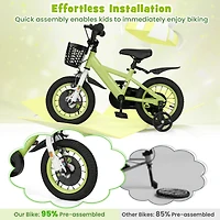Kids Adjustable Bike with Detachable Training Wheels Safe and Fun Bicycle for Ages 4-8 Years Old