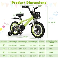 Kids Adjustable Bike with Detachable Training Wheels Safe and Fun Bicycle for Ages 4-8 Years Old