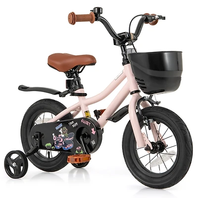 Kids Bike with Basket and Adjustable Handlebar for 3-4 Years Old