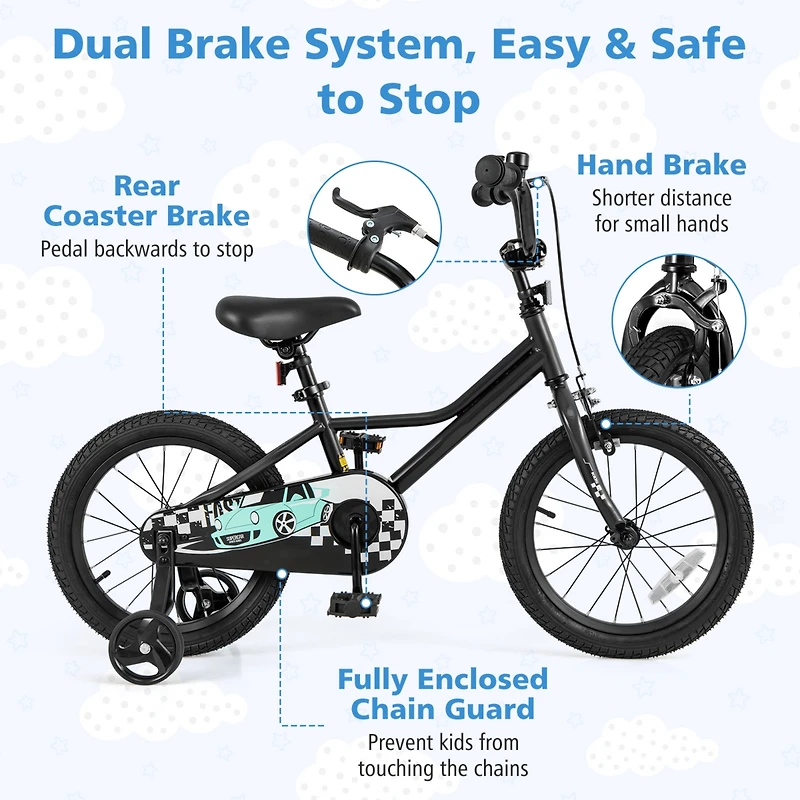 Kids Bike with Adjustable Seat and Low-Step Frame for Easy Mounting