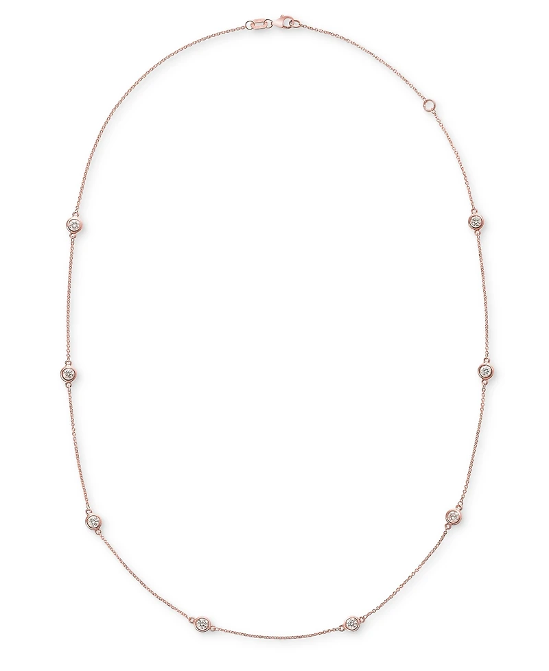 Effy Diamond Bezel 20" Statement Necklace (1 ct. t.w.) in 14k White, Yellow or Rose Gold