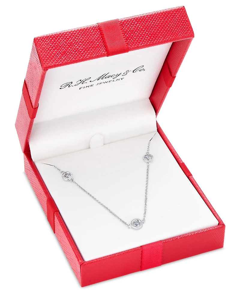 Effy Diamond Bezel 20" Statement Necklace (1 ct. t.w.) 14k White, Yellow or Rose Gold