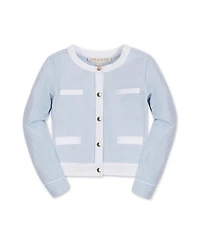 Hope & Henry Girls' French Terry Contrast Trim Cardigan, Kids