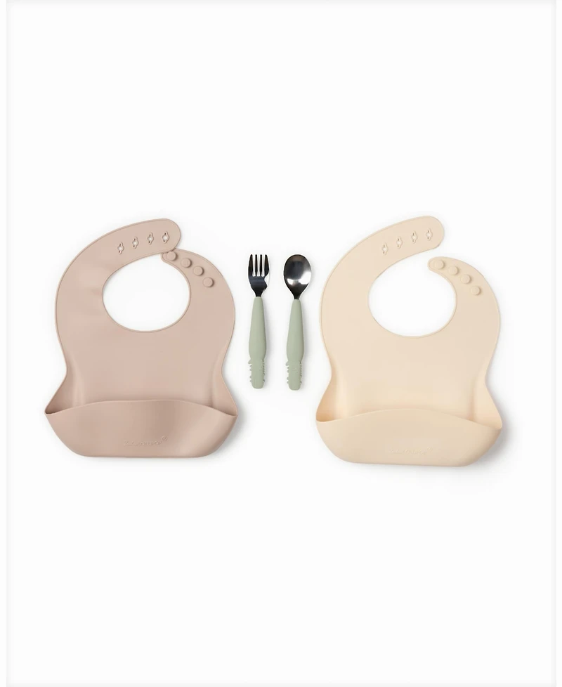 Loulou Lollipop Kids Alligator Design Bibs Utensil Set