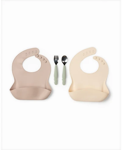 Loulou Lollipop Kids Alligator Design Bibs Utensil Set
