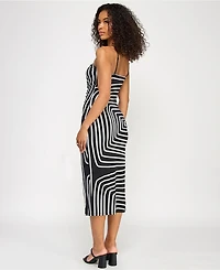 Katia Rae Juniors' Printed Cowl-Neck Sleeveless Dress