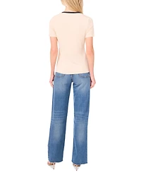 Sam & Jess Women's V-Neck Ribbon-Trim Top