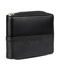 Calvin Klein Men's Rfid Overlapping Saffiano Zip Around Wallet