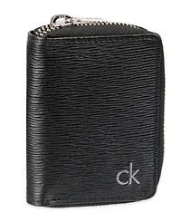 Calvin Klein Men's Rfid Textured Leather Gusset Card Case Wallet