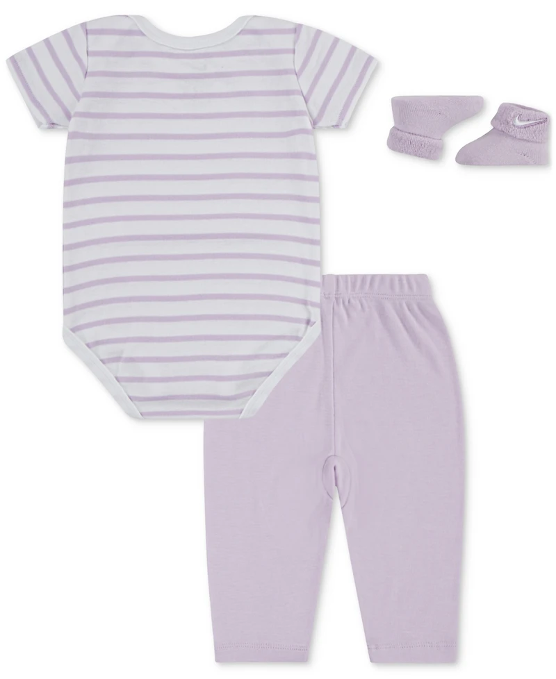 Nike Baby Boy or Girl Bodysuit, Pants & Terry Socks, 3 Piece Gift Set