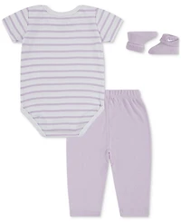 Nike Baby Boy or Girl Bodysuit, Pants & Terry Socks, 3 Piece Gift Set
