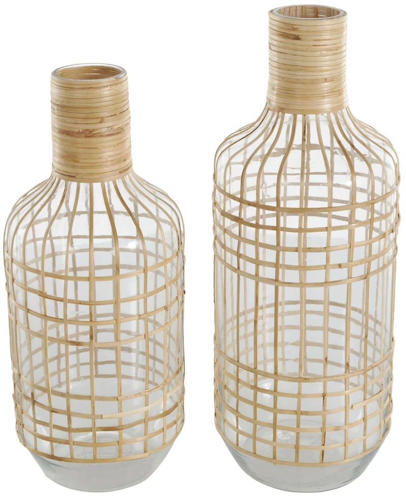 Rosemary Lane Glass Bohemian Vase, Set of 2