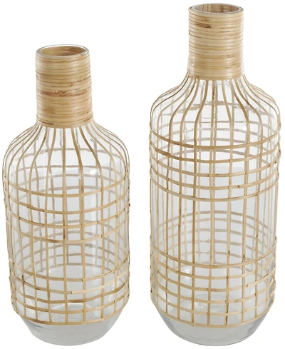 Rosemary Lane Glass Bohemian Vase, Set of 2