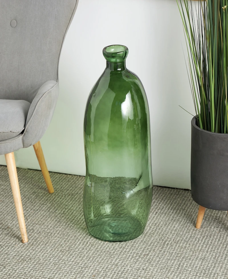 Rosemary Lane Glass 29" Tall Curved Ombre Spanish Bottle Abstract Decorative Vase