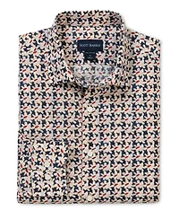 Scott Barber Men's Voile Flower Print, Navy