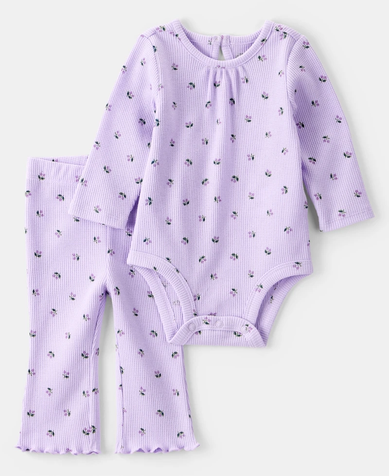 Carter's Baby Girls Berry-Print Bodysuit & Pants, 2 Piece Set