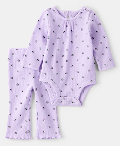 Carter's Baby Girls Berry-Print Bodysuit & Pants, 2 Piece Set