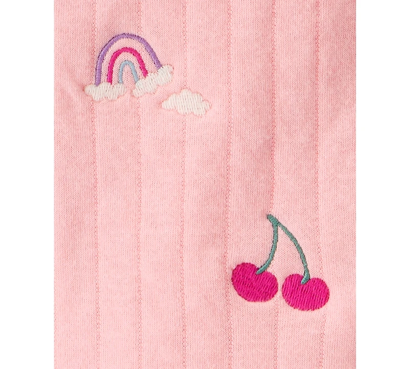 Carter's Baby Girls Fruit Embroidered Little Vest, Bodysuit & Pants, 3 Piece Set