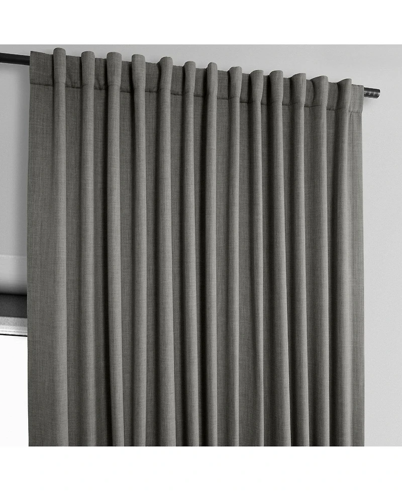 Half Price Drapes Extra Wide Textured Faux Linen Room Darkening Curtain
