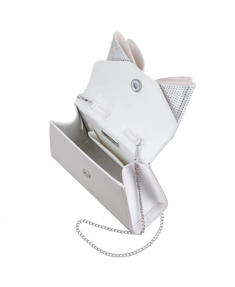 Nina Crystal Double Bow Handheld Satchel Bag