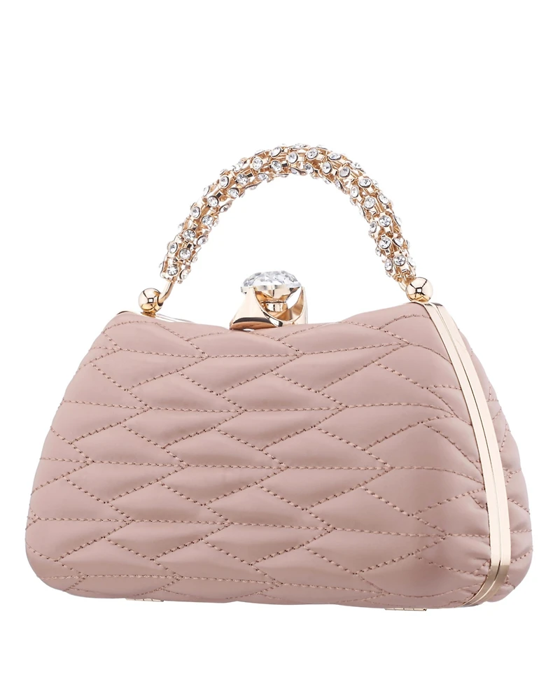 Nina Quilted Minaudiere Handle Clutch Bag