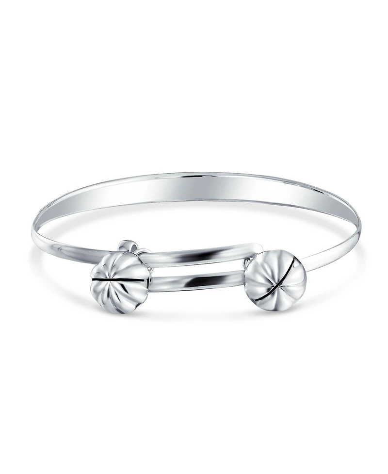 Bling Jewelry Jingle Bells Butterfly Bangle Bracelet Small Wrist 6.5 Inch .925 Sterling Silver Bells Silver Plated Adjustable