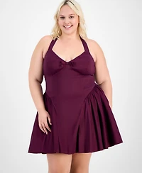 B Darlin Trendy Plus A-Line Halter Dress