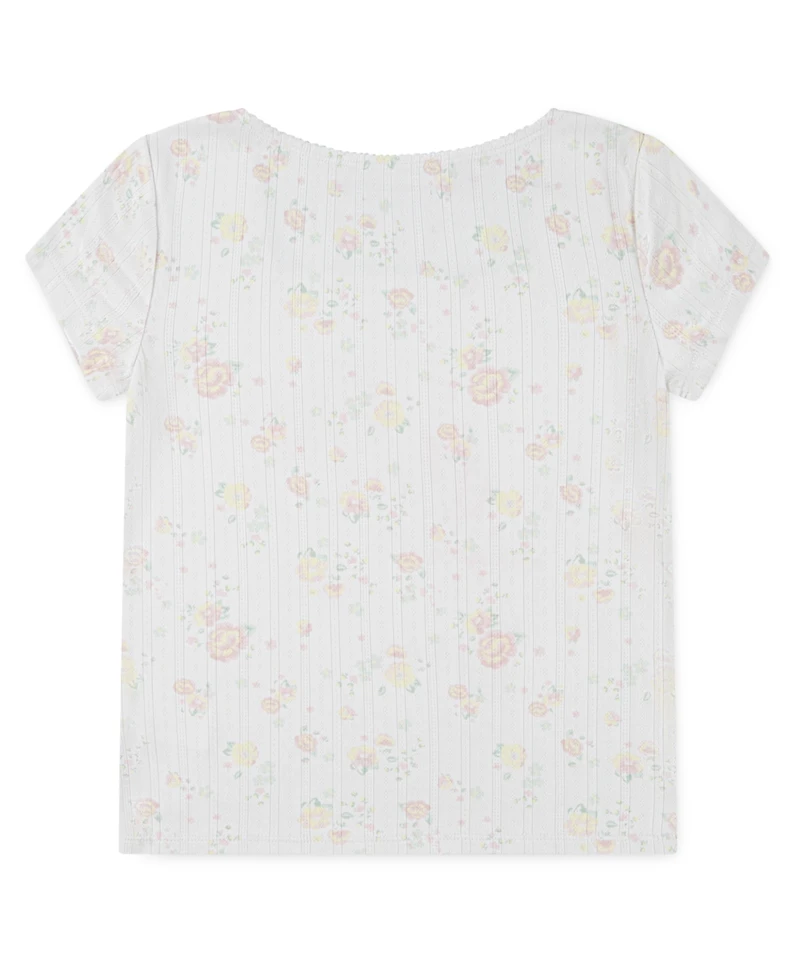 abercrombie kids Girls Pointelle Knit Square Neck T-Shirt