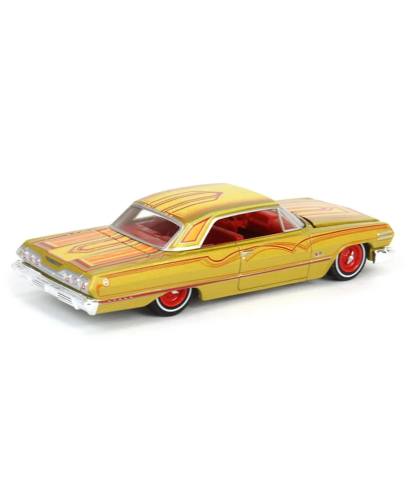 1/64 1963 Chevrolet Impala Ss, Gold Metallic & Red, California Lowriders
