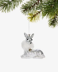 Holiday Lane Christmas Glitters Silver Reindeer Ornament, Macy's Exclusive