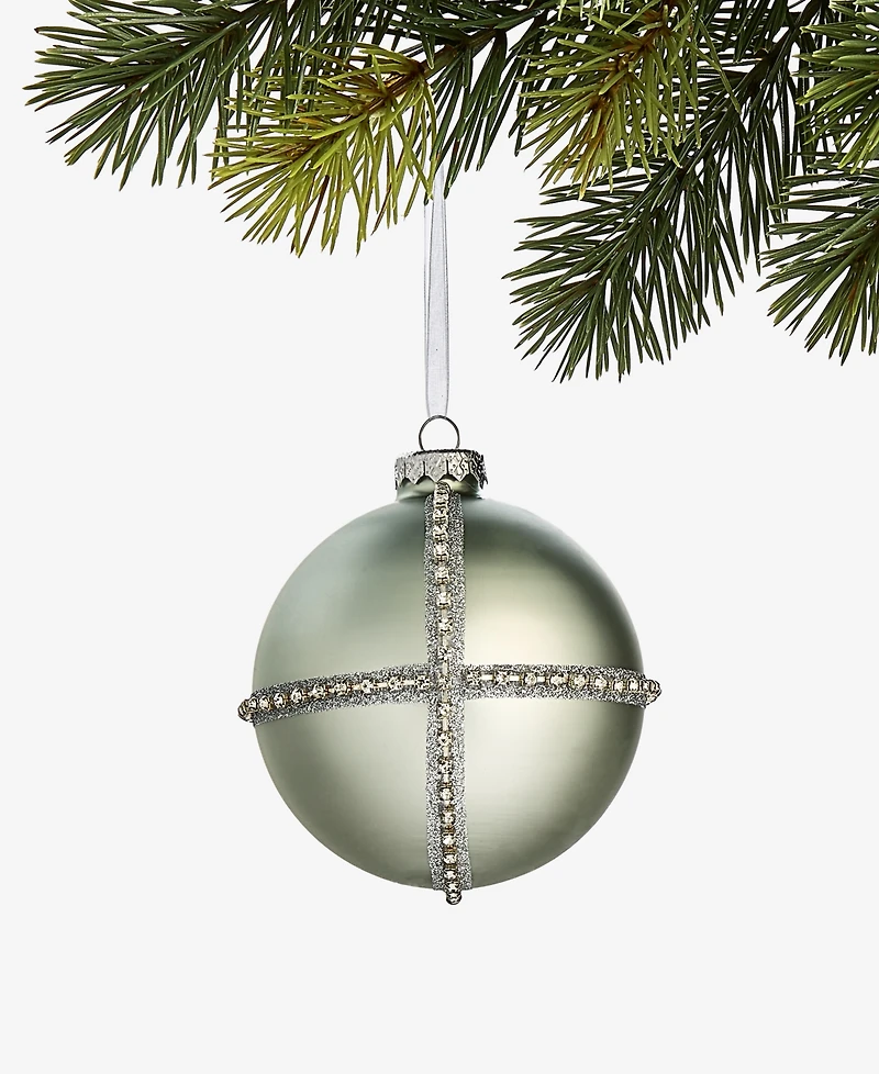 Holiday Lane Gilded Glamour Beaded Bow Ball Ornament, Macy's Exclusive