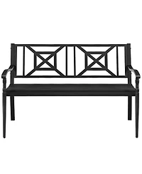 Weather Resistant Patio Bench with Steel Frame for Garden Deck or Balcony