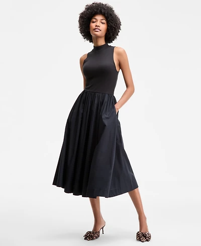 On 34th Women's High-Neck Sleeveless Midi Dress, Exclusively at Macy's