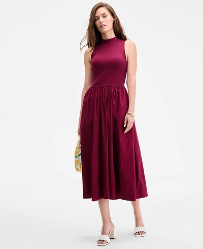 On 34th Women's High-Neck Sleeveless Midi Dress, Exclusively at Macy's