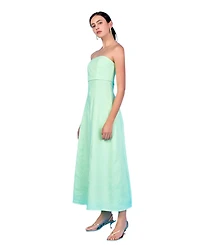 endless rose Women's Folded Strapless Linen Maxi Dress