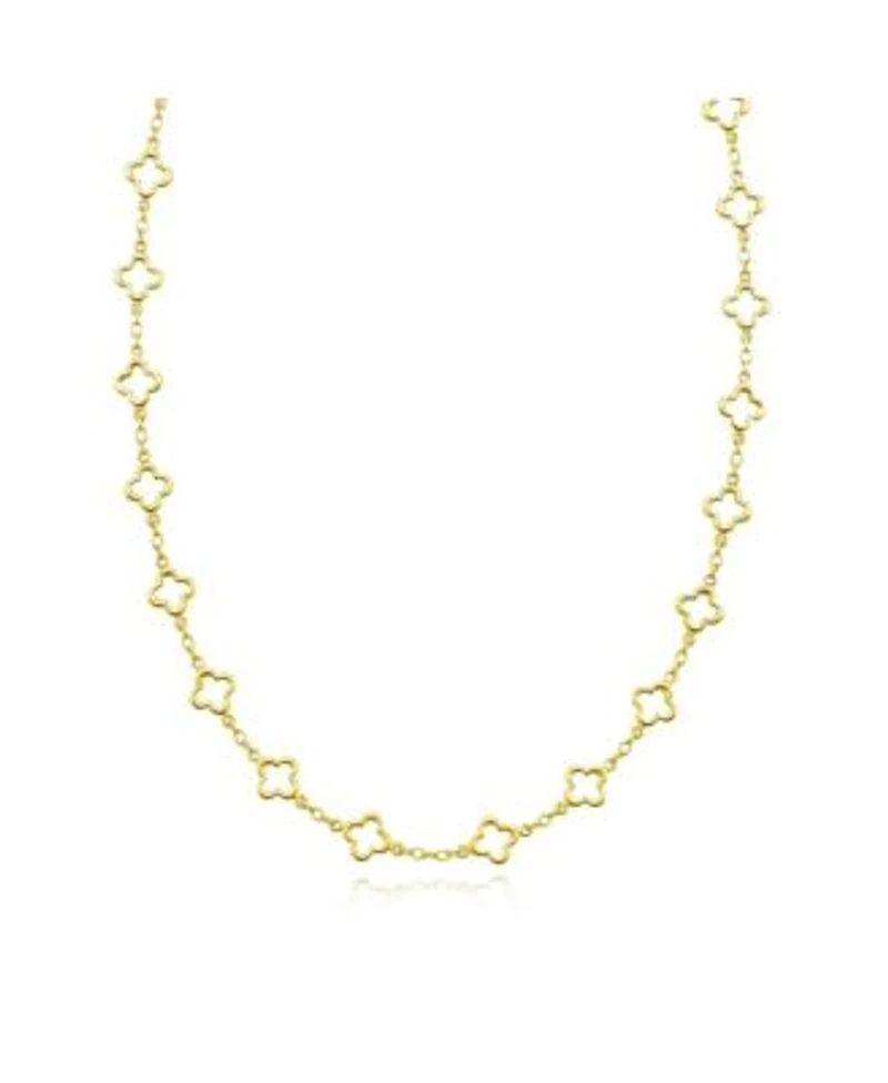 The Lovery Mini Gold Open Clover Link Necklace 14k Gold