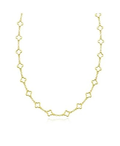 The Lovery Mini Gold Open Clover Link Necklace 14k Gold
