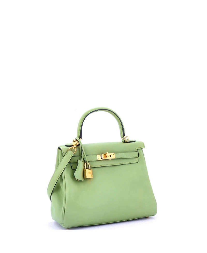 Pre-Owned Hermes Kelly 25 Handbag Swift with Gold Hardware