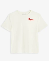 On 34th Women's Superbe Embellished Crewneck Tee, Exclusively at Macy's