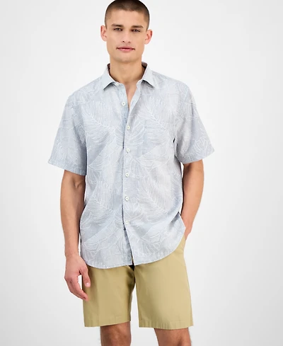 Tommy Bahama Men's Sand Desert Leaf-Print Linen Blend Shirt
