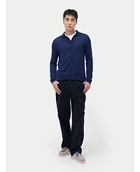 Gobi Cashmere Men's Silk Polo-Neck Cardigan