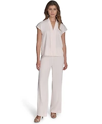Halston Women's Cap-Sleeve V-Neck Blouse